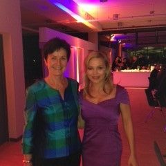 Margret Mergen mit Regina Halmich, Boxweltmeisterin aus Karlsruhe am 25.01.14